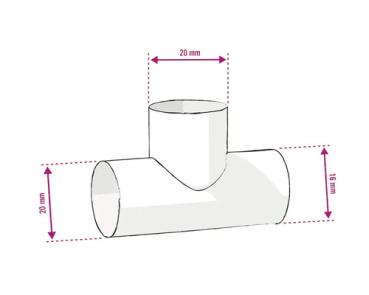 Preview: Press-T-Stück für MSVR 20x20x16 mm