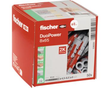 Preview: Fischer Allzweckdübel DuoPower Ø 8 x 65 mm, 50 Stück