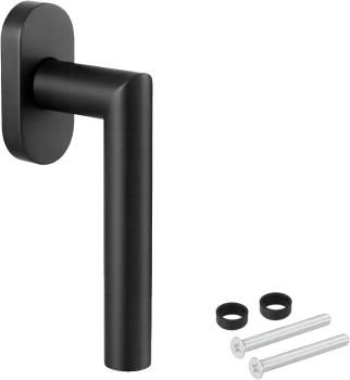 Fenstergriff Schwarz - matt Edelstahl Fensterolive Rasterolive Fensterbeschlag Fenstergarnitur Edelstahl Balkontürgriff Innen inkl. Befestigungsmaterial