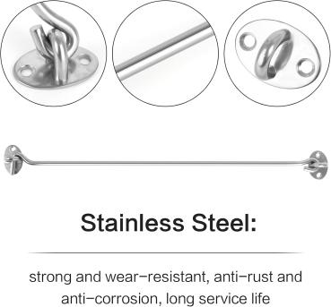 Preview: Sturmhaken 40cm Windhaken Edelstahl Kabinenhaken Solider Lang