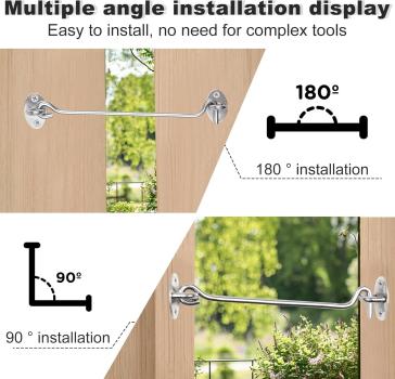 Preview: Sturmhaken 20cm Windhaken Edelstahl Kabinenhaken Solider Lang