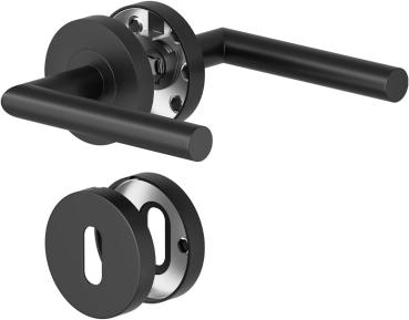 Türgriffe Innentüren Türklinke Türgriff-Set Edelstahl Toilette Die Form von L BB-Buntbart Schwarz