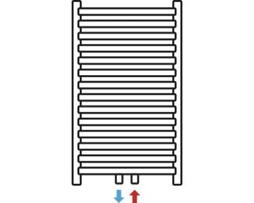 Preview: Heizkörper Bad Sprossenheizkörper 1215x595mm Weiss Mittelanschluss