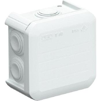 Klemmdose Kabelabzweigkasten mit Einführungen 90x90x52 PP lichtgrau RAL 7035