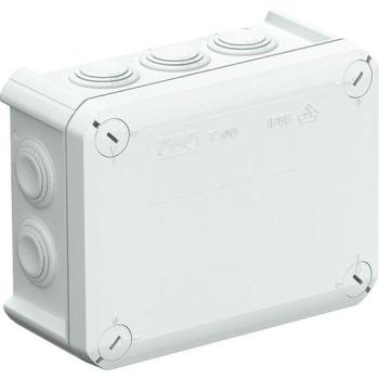 Klemmdose Kabelabzweigkasten mit Einführungen 151x117x67 PP lichtgrau RAL 7035