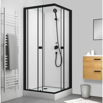 Aurlane Komplettduschkabine Essential schwarz/weiss 80x80x192,5cm