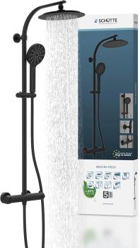 Schütte Überkopfbrause-Set Madura Fresh Schwarz Matt