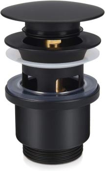 Pop-Up Ablaufventil 1 1/4 Zoll - Abflussgarnitur mit Dichtung - Schwarz