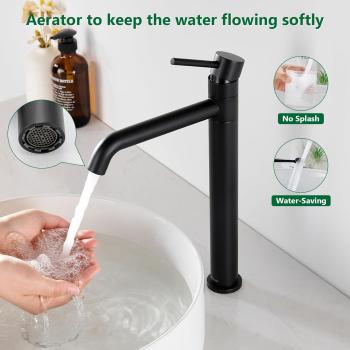 Preview: Waschtischarmatur schwarz 317x230x99,5mm 360° Drehbarer Einhebel - Kelleria