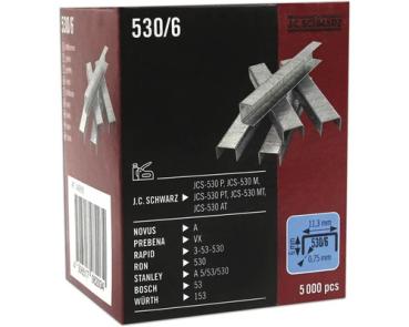 Tackerklammer JC Schwarz 530/06, 5000 Stk.