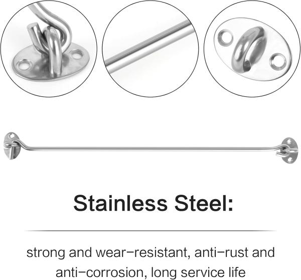 Sturmhaken 40cm Windhaken Edelstahl Kabinenhaken Solider Lang