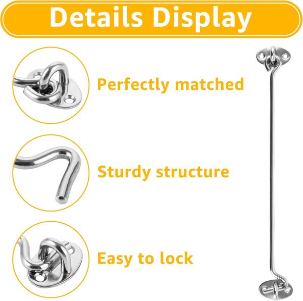 Sturmhaken 30cm Windhaken Edelstahl Kabinenhaken Solider Lang