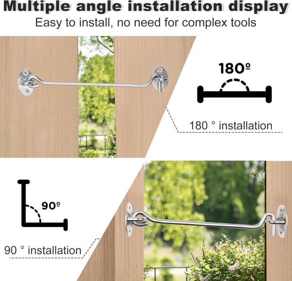Sturmhaken 20cm Windhaken Edelstahl Kabinenhaken Solider Lang