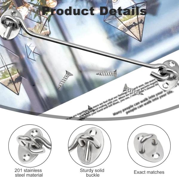 Sturmhaken 20cm Windhaken Edelstahl Kabinenhaken Solider Lang